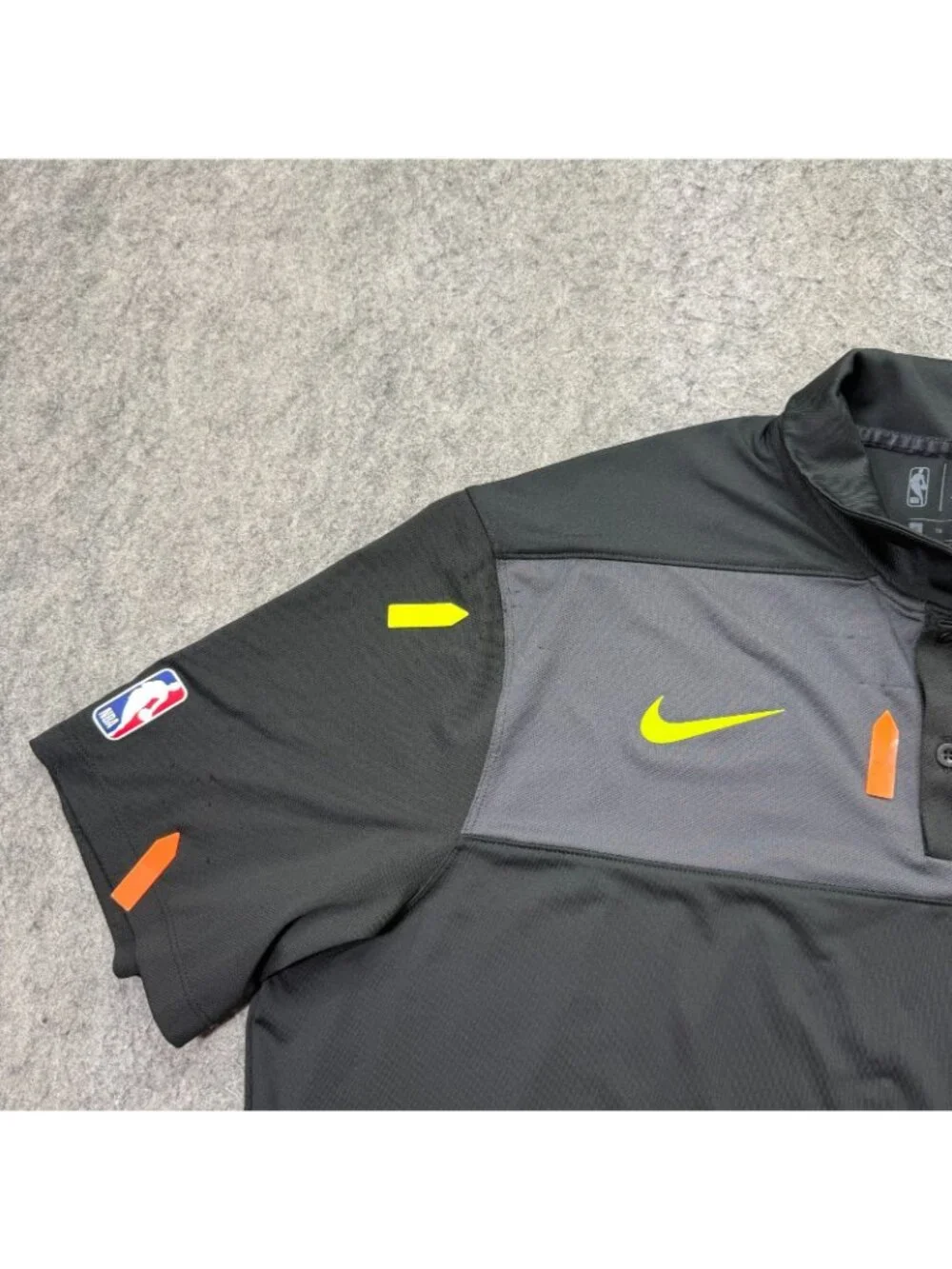 Atlanta Hawks Nike Polo Shirt Men XL Black Gray Performance Stretch DRI-FIT